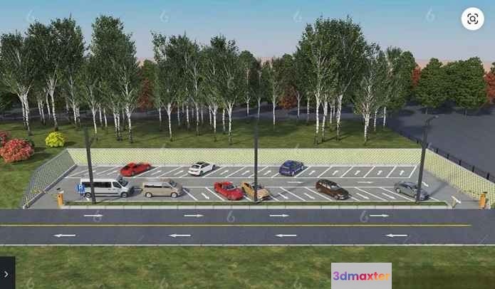 A Parking Lot 3D Model - 5298 - VRAY Render