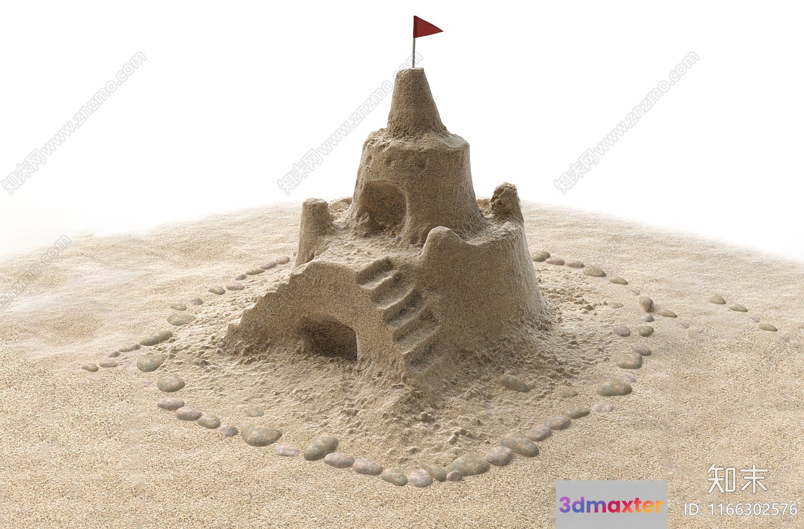 A Sandcastle 3D Model - 22365 - VRAY Render