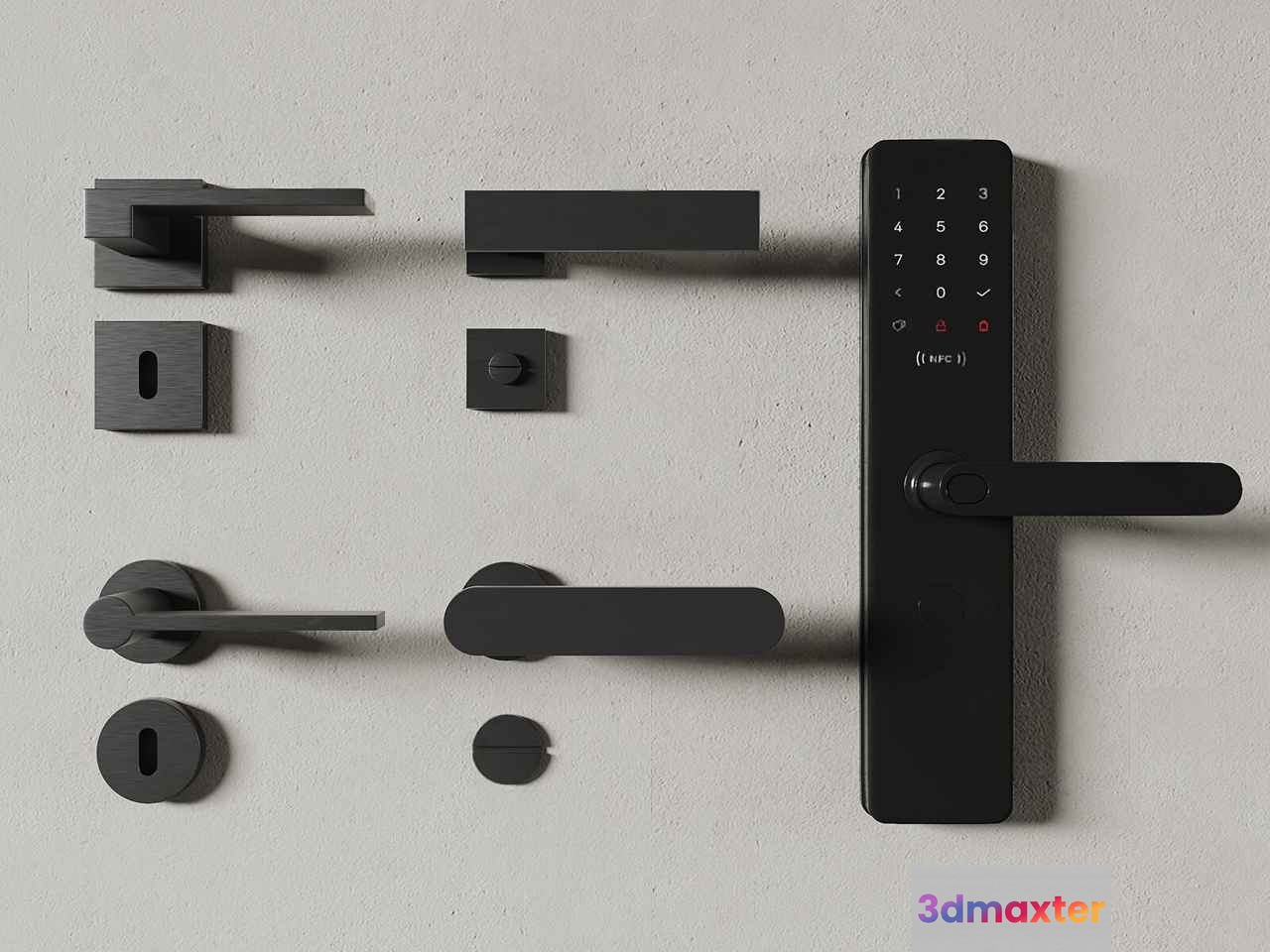 Modern Smart Door Lock 3D Model - 17092 - VRAY Render