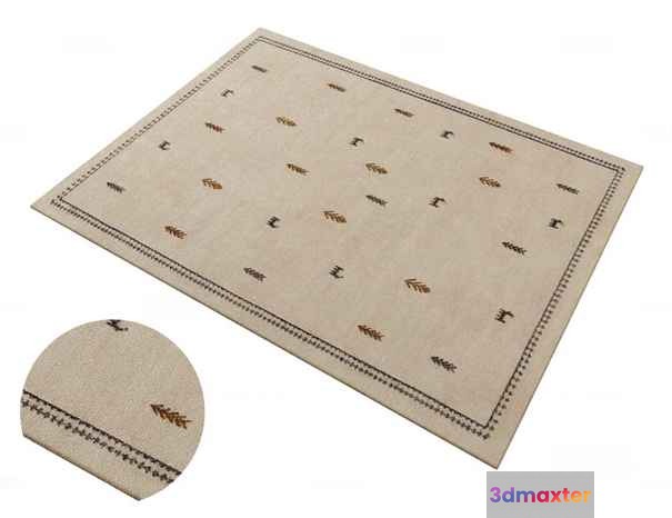 A Beige Rug With A Geometric Pattern 3D Model - 9700 - VRAY Render