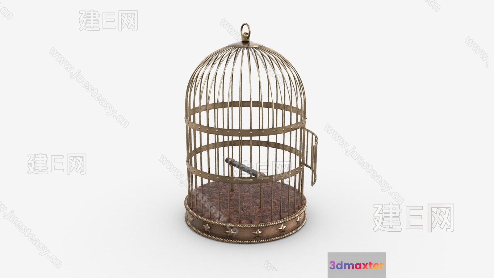 A Gold Birdcage 3D Model - 10819 - VRAY Render