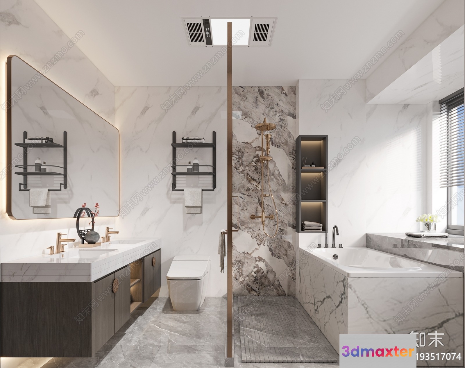 A Modern Bathroom 3D Model - 3951 - CORONA Render