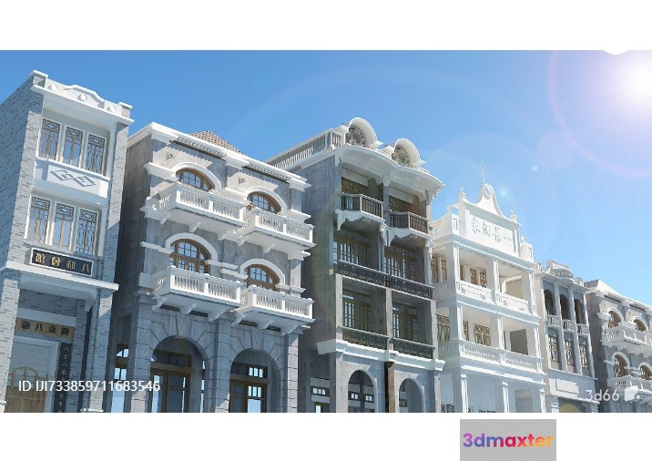 White Building 3D Model - 14010 - VRAY Render