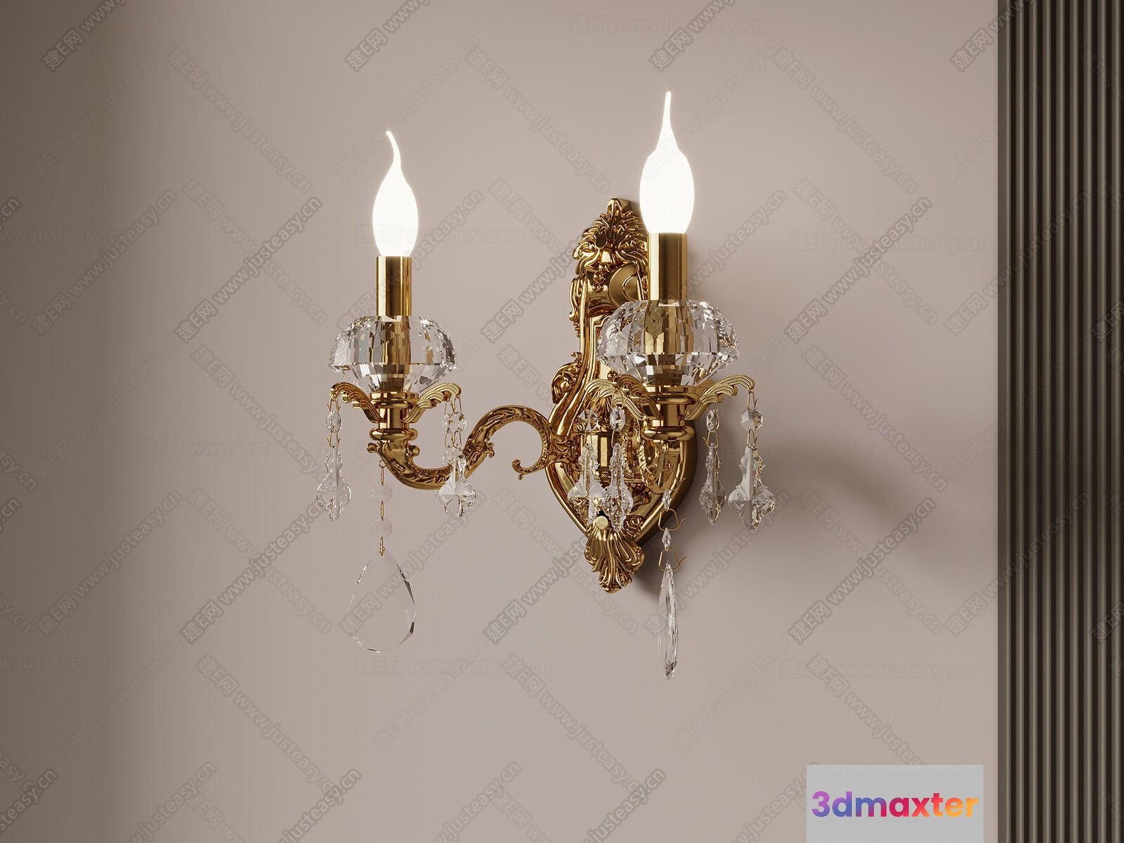 Gold Light Fixture 3D Model - 12678 - VRAY Render