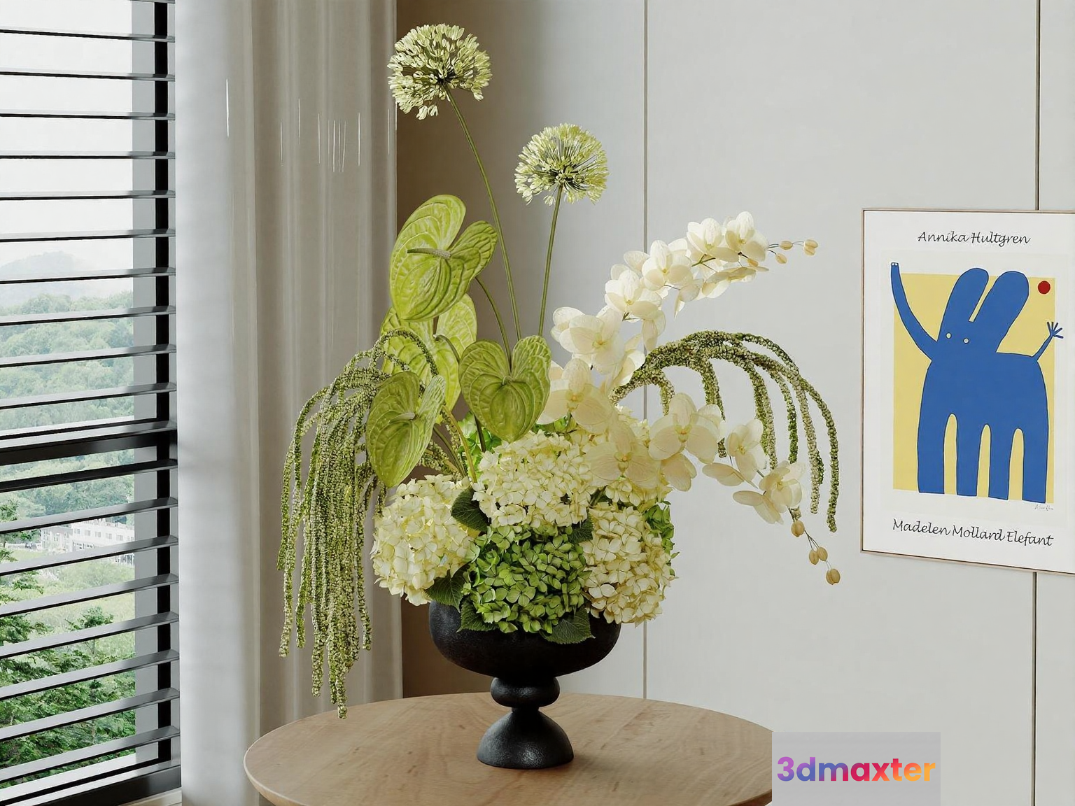Modern Floral Arrangement 3D Model - 7009 - VRAY Render
