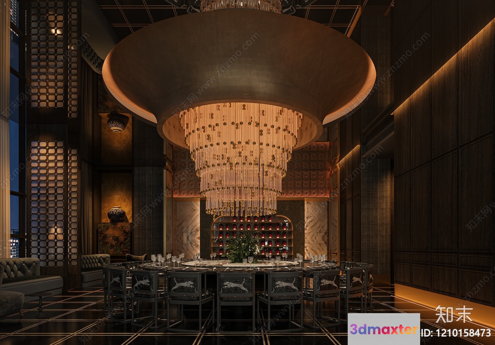 Modern Dining Room 3D Model - 21889 - VRAY Render