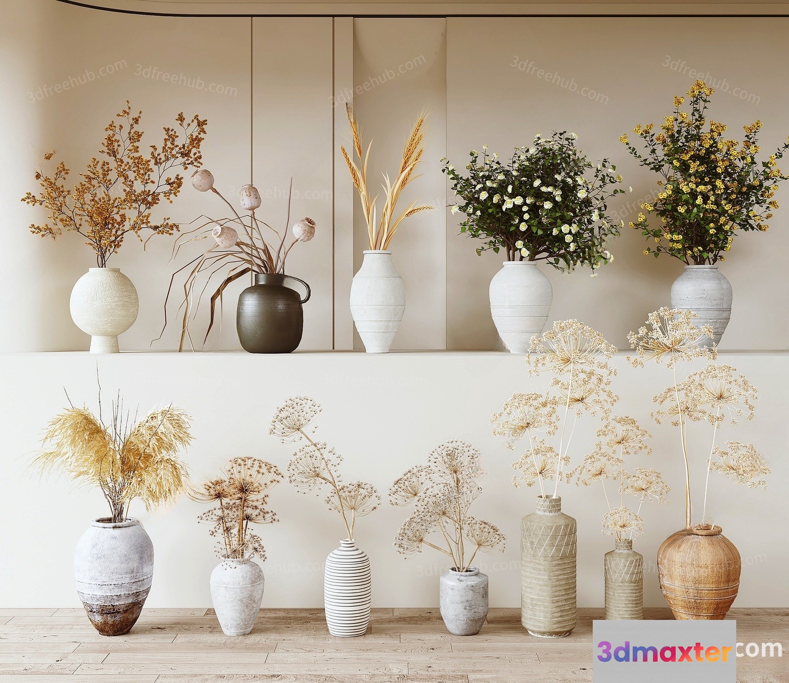 Modern Flower Vases 3D Model - 18756 - VRAY Render