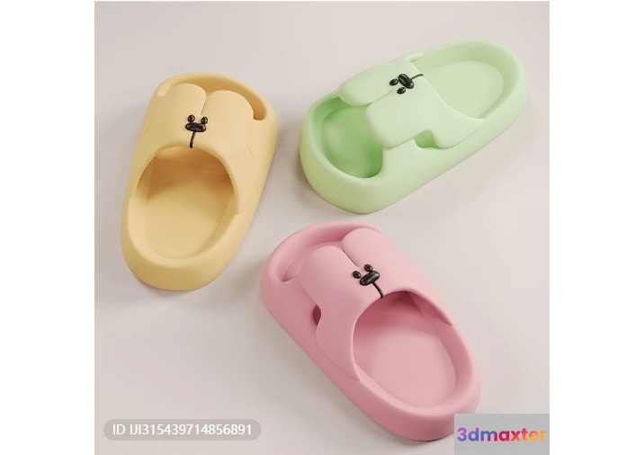 Soft Pastel-Colored Sandals 3D Model - 10075 - VRAY Render