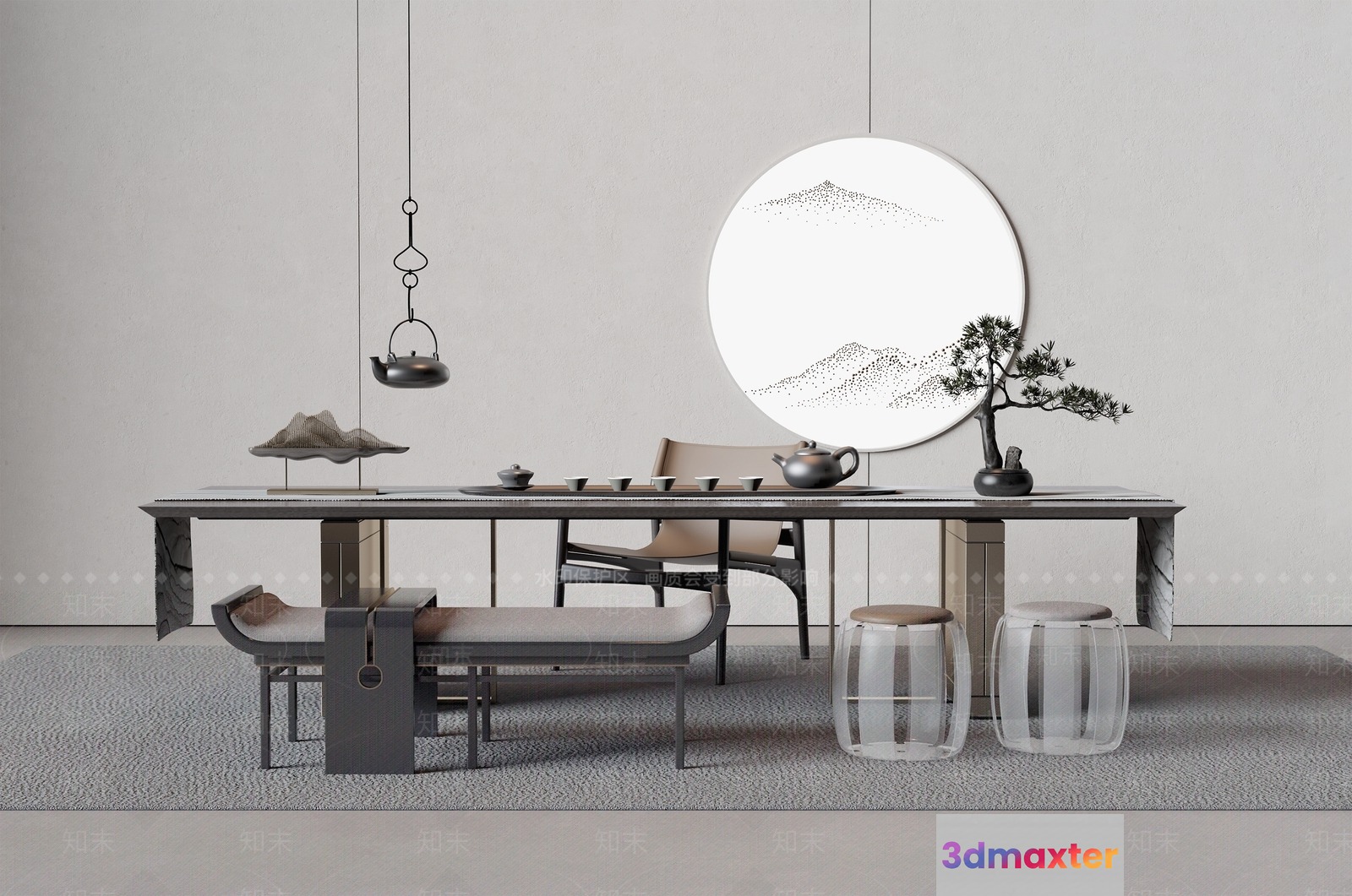 Modern Asian Dining Room 3D Model - 18021 - VRAY Render