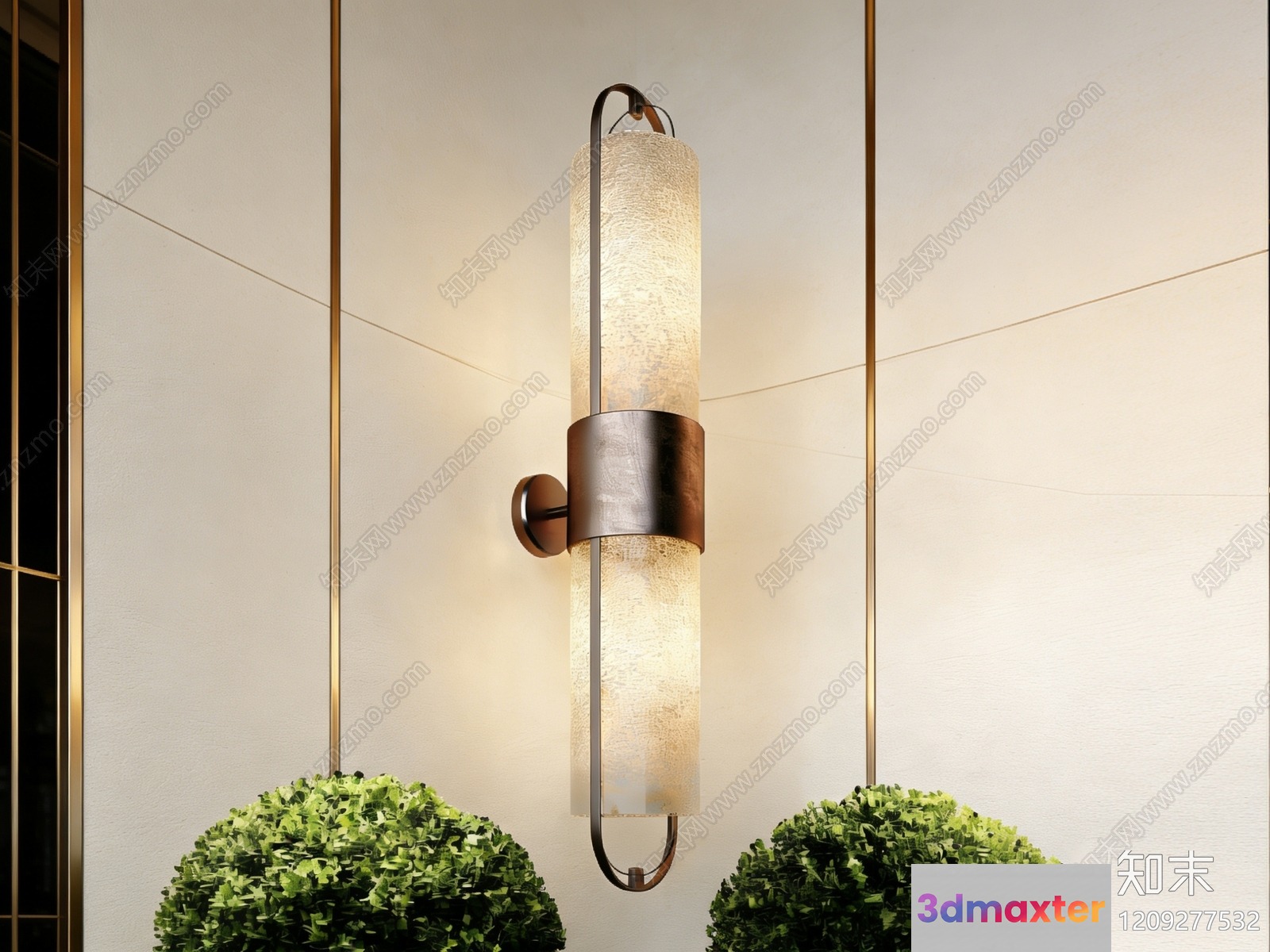 Gold Light Fixture 3D Model - 2994 - VRAY Render