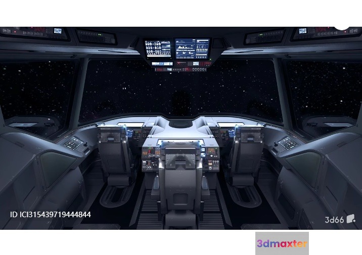 Spacecraft Cockpit 3D Model - 304 - VRAY Render