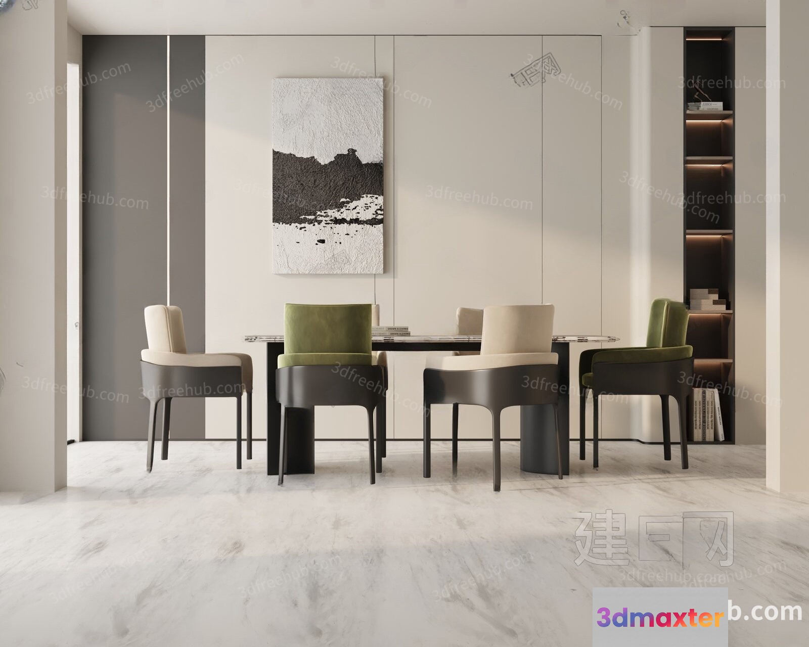 Modern Dining Room 3D Model - 20945 - VRAY Render