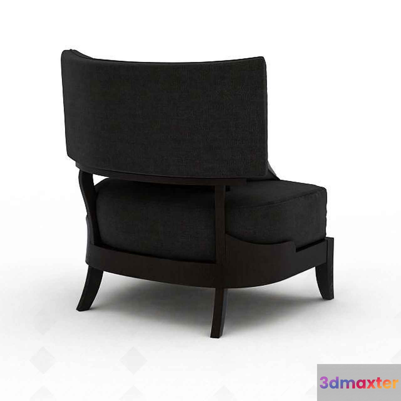 Black Upholstered Chair 3D Model - 9357 - VRAY Render