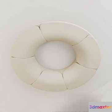 White Circular Light Fixture 3D Model - 20618 - CORONA Render