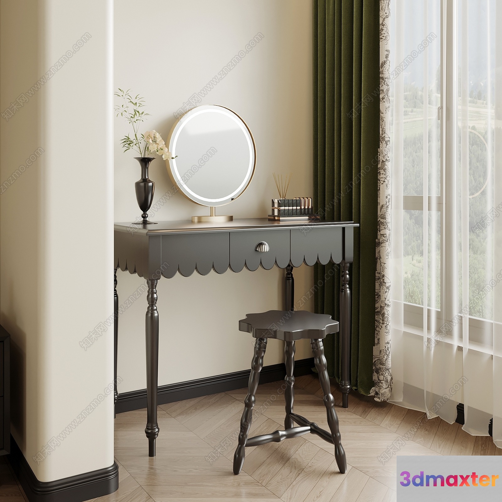 Cozy Dressing Table 3D Model - 8532 - VRAY Render