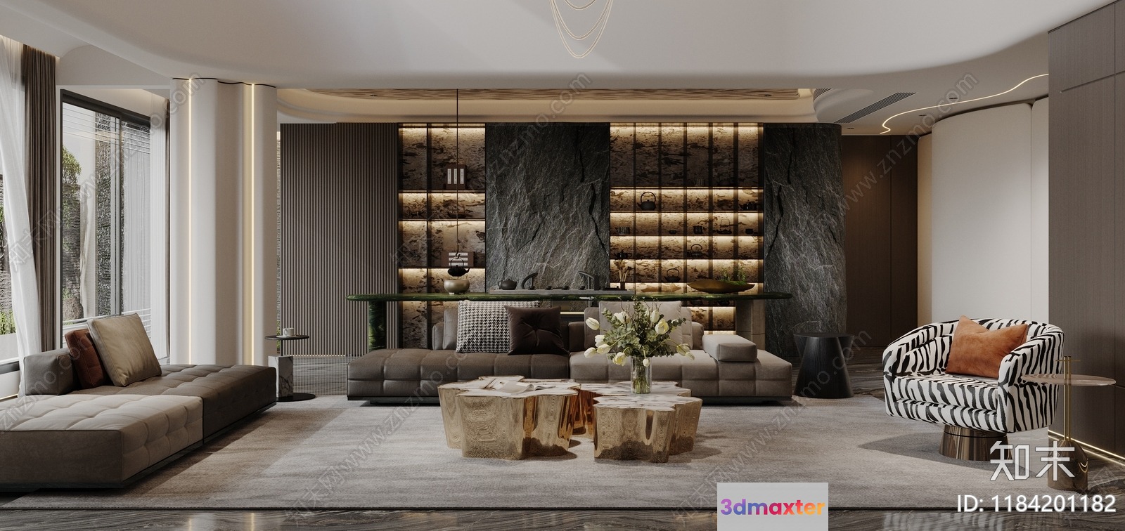 Modern Living Room 3D Model - 11668 - CORONA Render