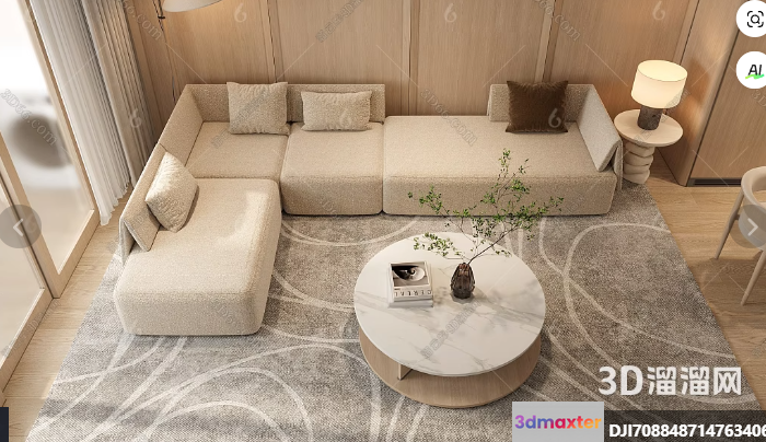 Modern Living Room 3D Model - 19022 - CORONA Render