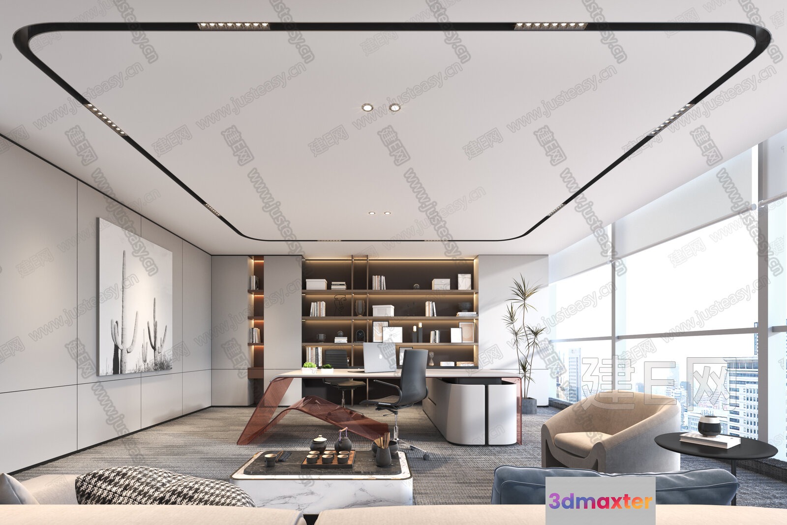 Modern Office Space 3D Model - 6067 - VRAY Render