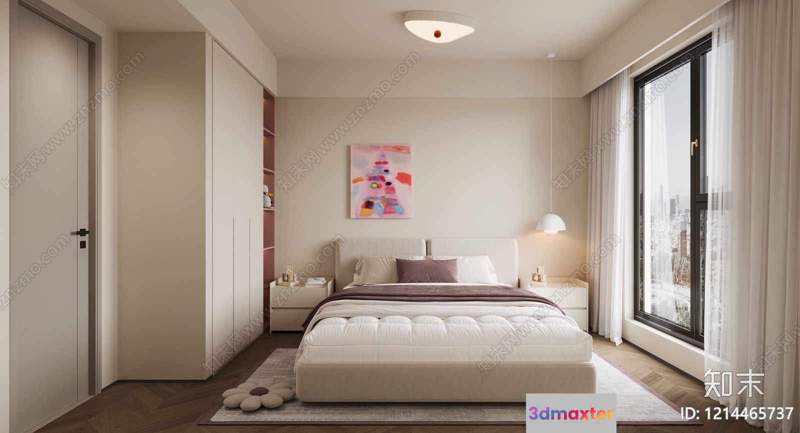 Cozy Modern Bedroom 3D Model - 22838 - VRAY Render