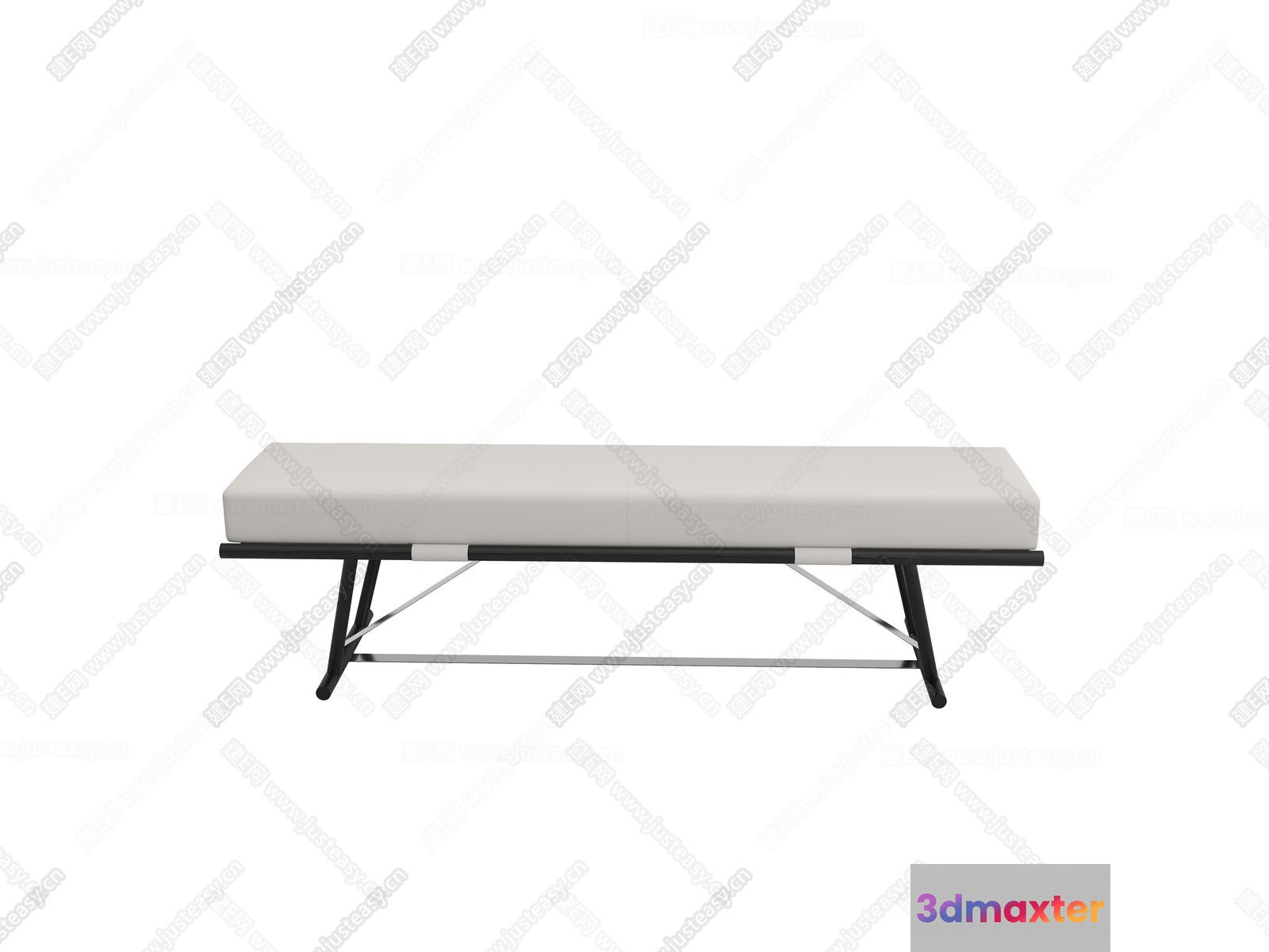 A White Massage Table With A Black Frame 3D Model - 5892 - CORONA Render