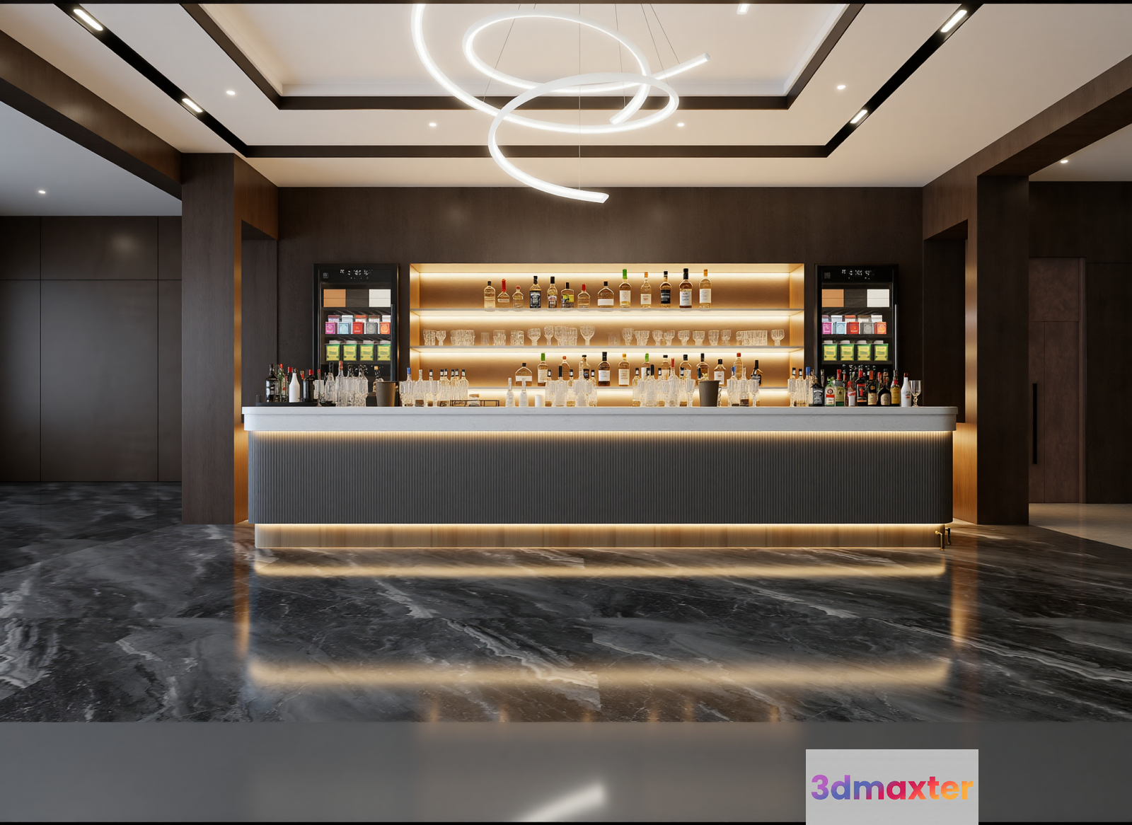 Modern Bar Area 3D Model - 16843 - VRAY Render