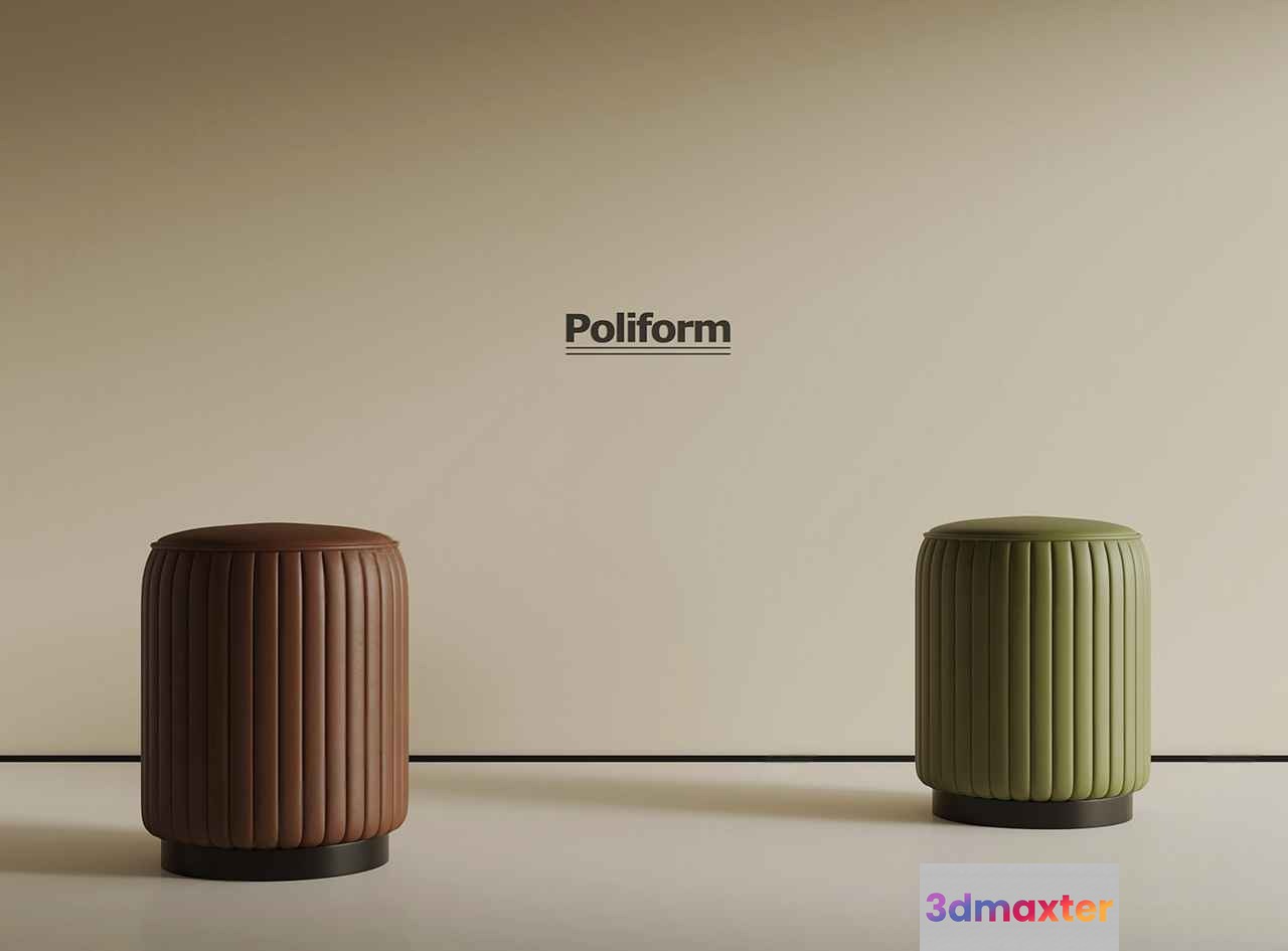 Two Ottomans 3D Model - 7444 - VRAY Render