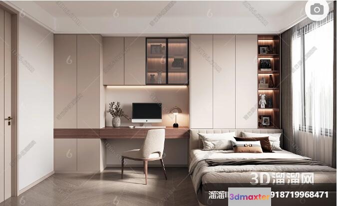 Modern Bedroom 3D Model - 16653 - VRAY Render