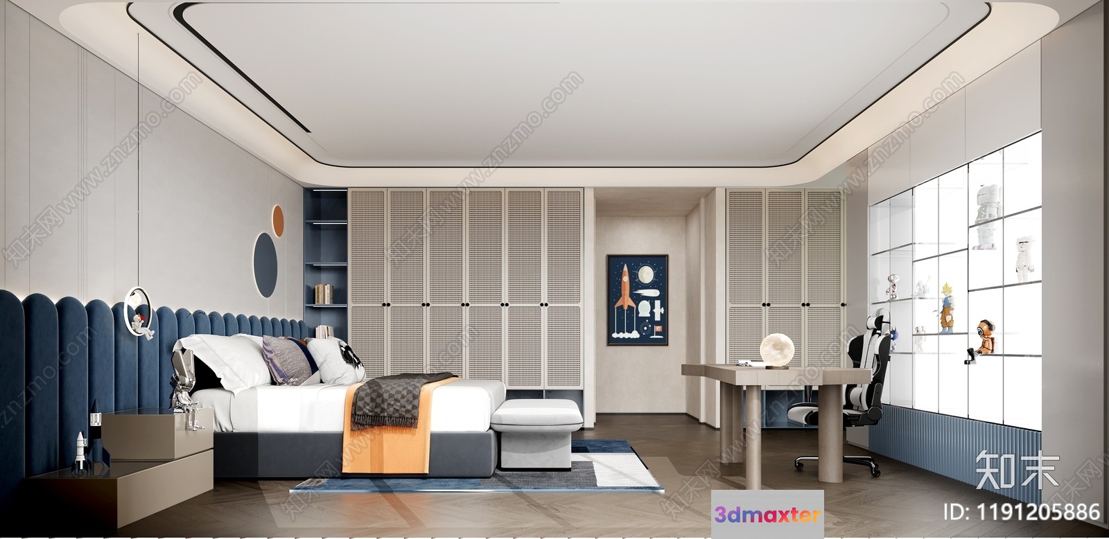Modern Bedroom Design 3D Model - 21654 - CORONA Render