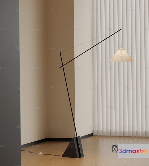Modern Black Floor Lamp 3D Model - 12184 - VRAY Render