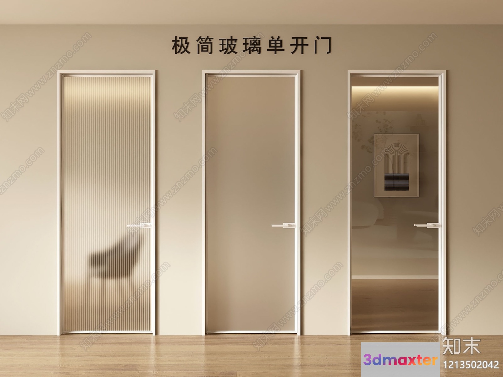 Modern Sliding Doors 3D Model - 17567 - VRAY Render