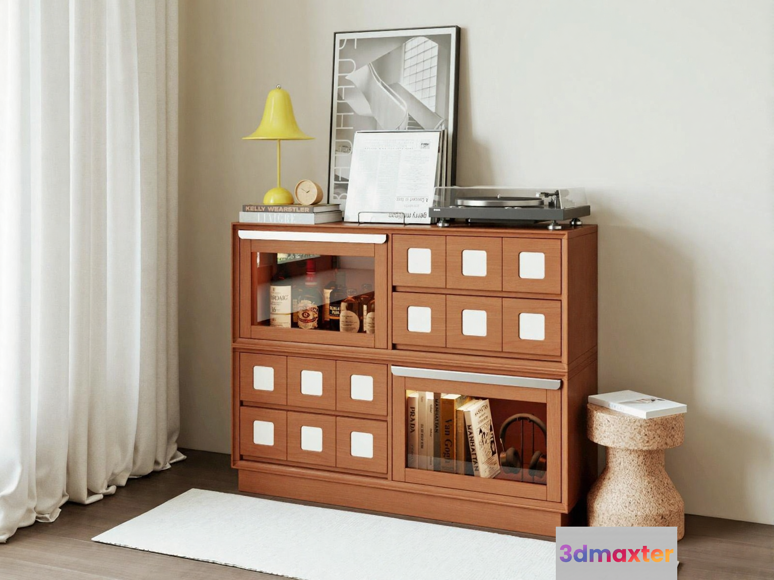 Mid-Century Modern Dresser 3D Model - 15360 - VRAY Render