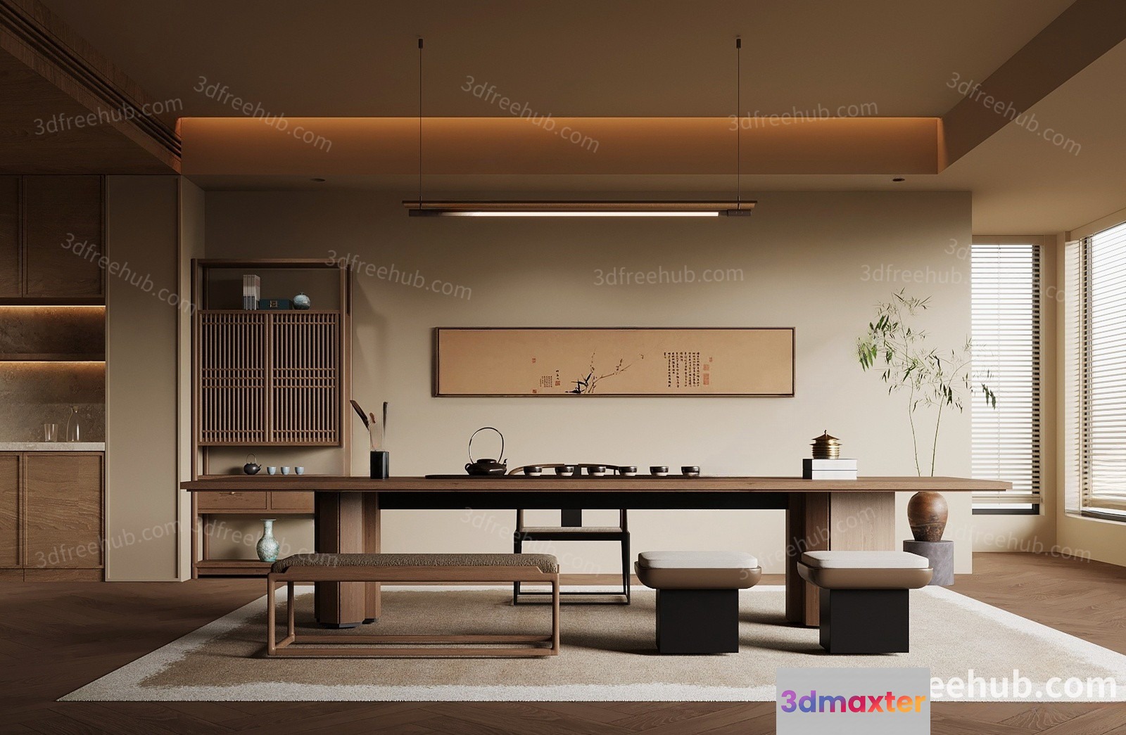 Modern Living Room 3D Model - 21177 - VRAY Render