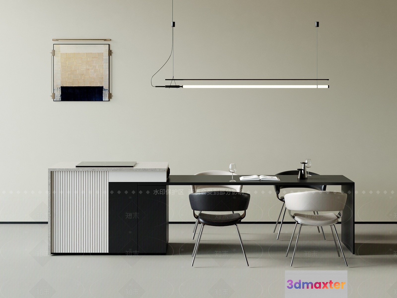 Modern Dining Room 3D Model - 18250 - VRAY Render