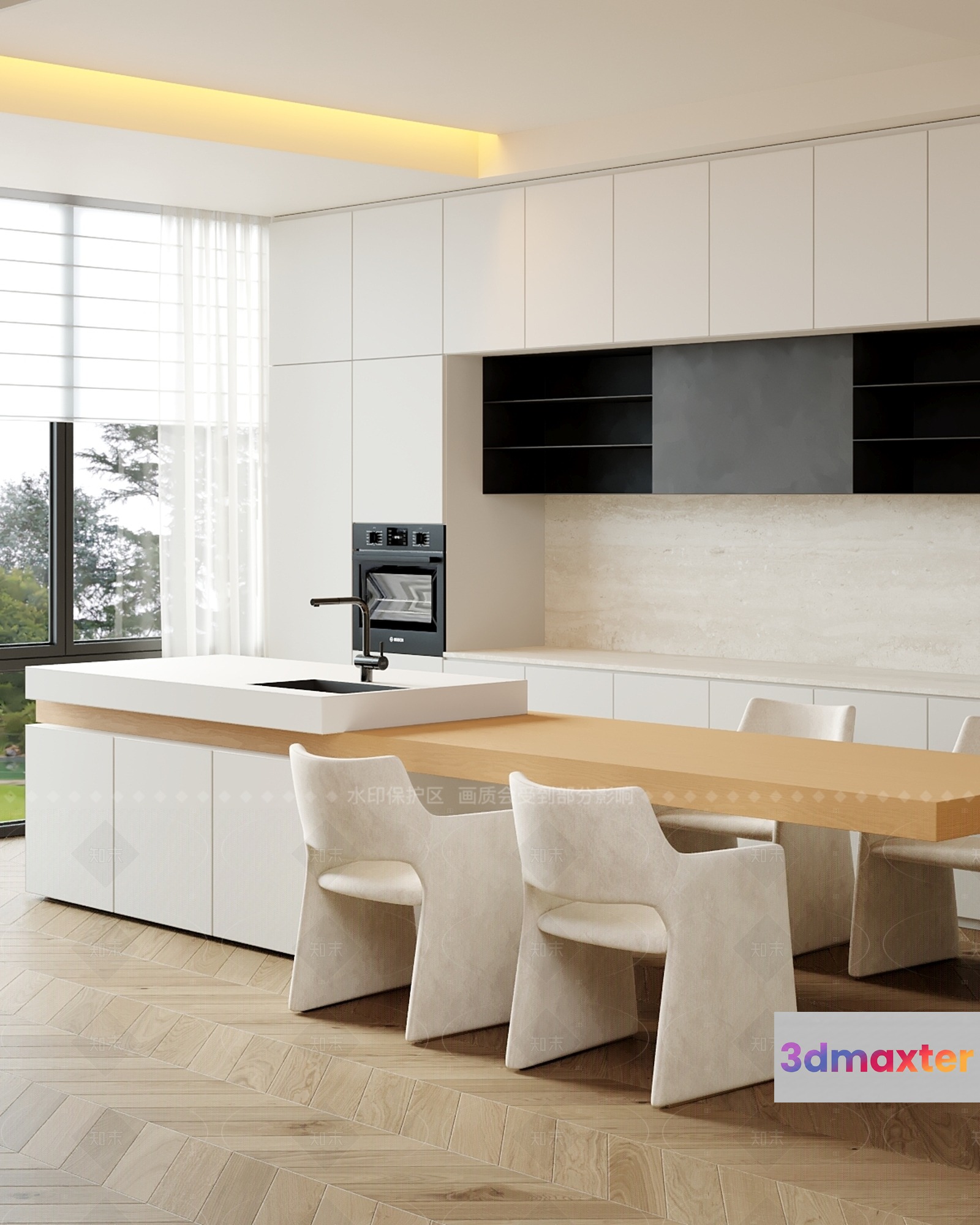 Modern Kitchen 3D Model - 16977 - VRAY Render