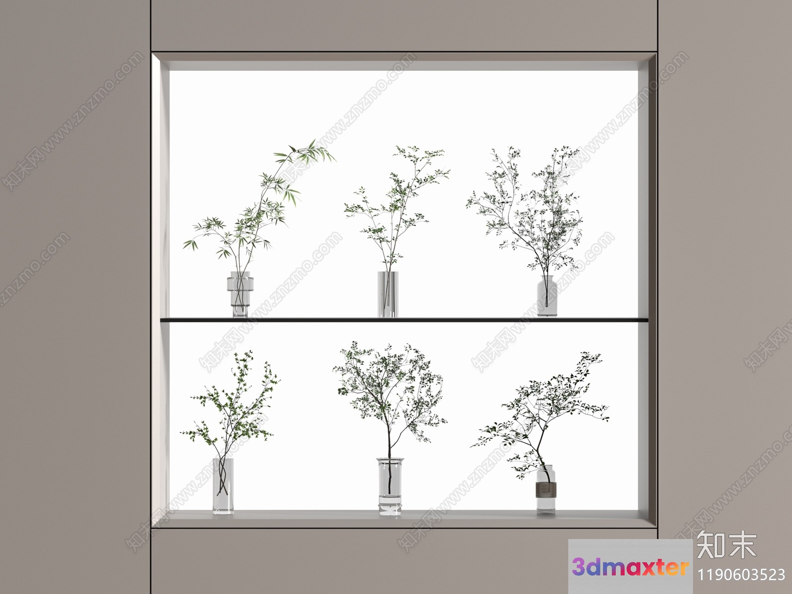 Minimalist Plant Display 3D Model - 1814 - VRAY Render