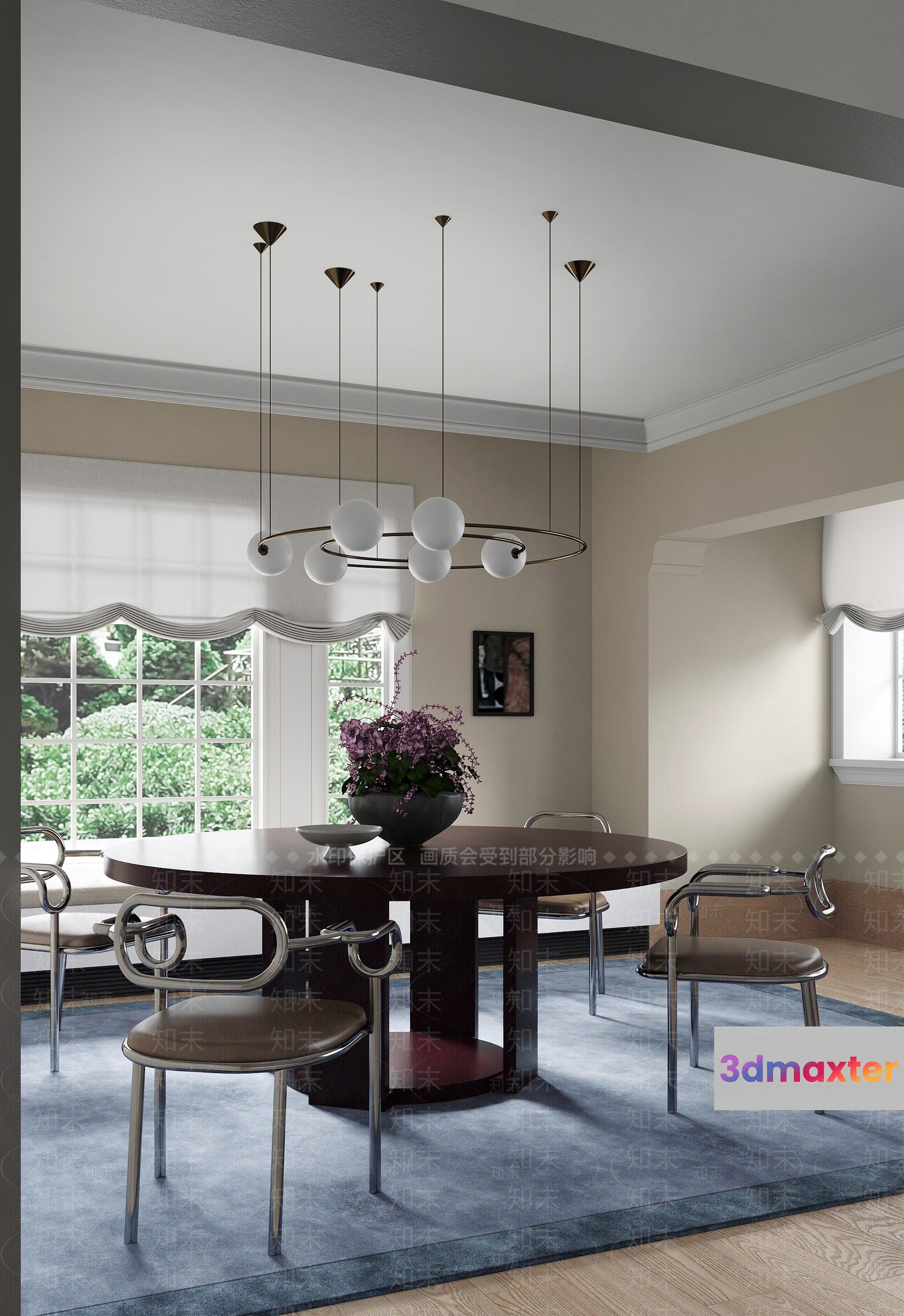 Modern Dining Room 3D Model - 9045 - VRAY Render