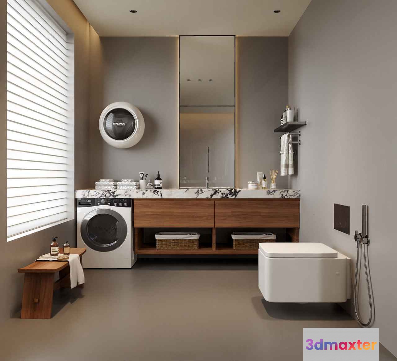 Modern Bathroom Design 3D Model - 786 - CORONA Render