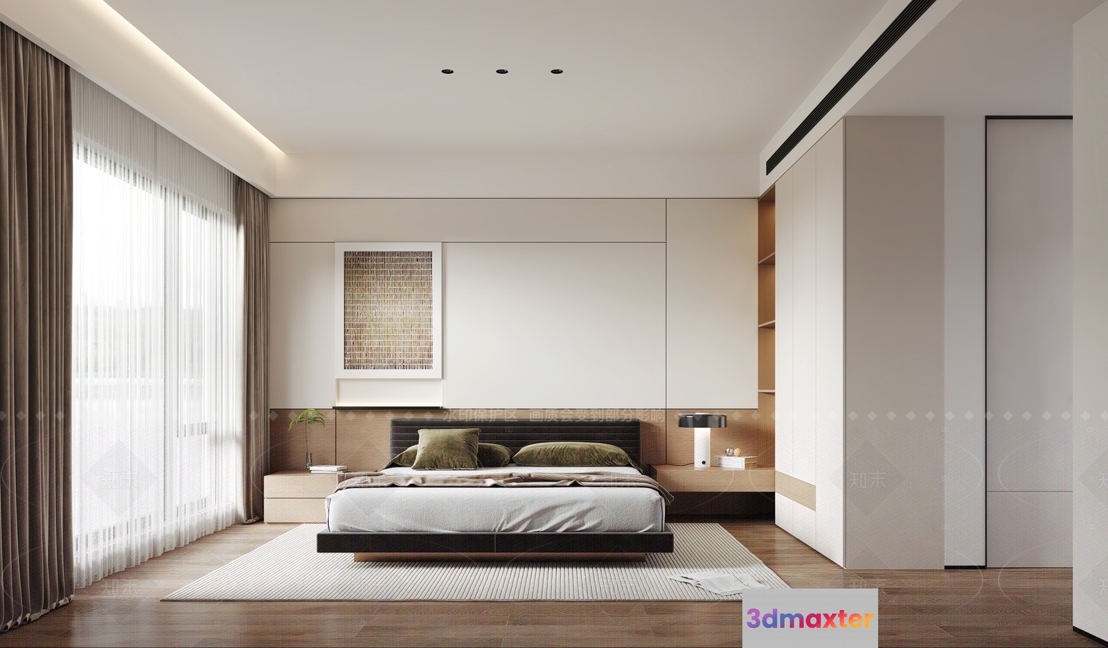 Cozy Modern Bedroom 3D Model - 16688 - VRAY Render