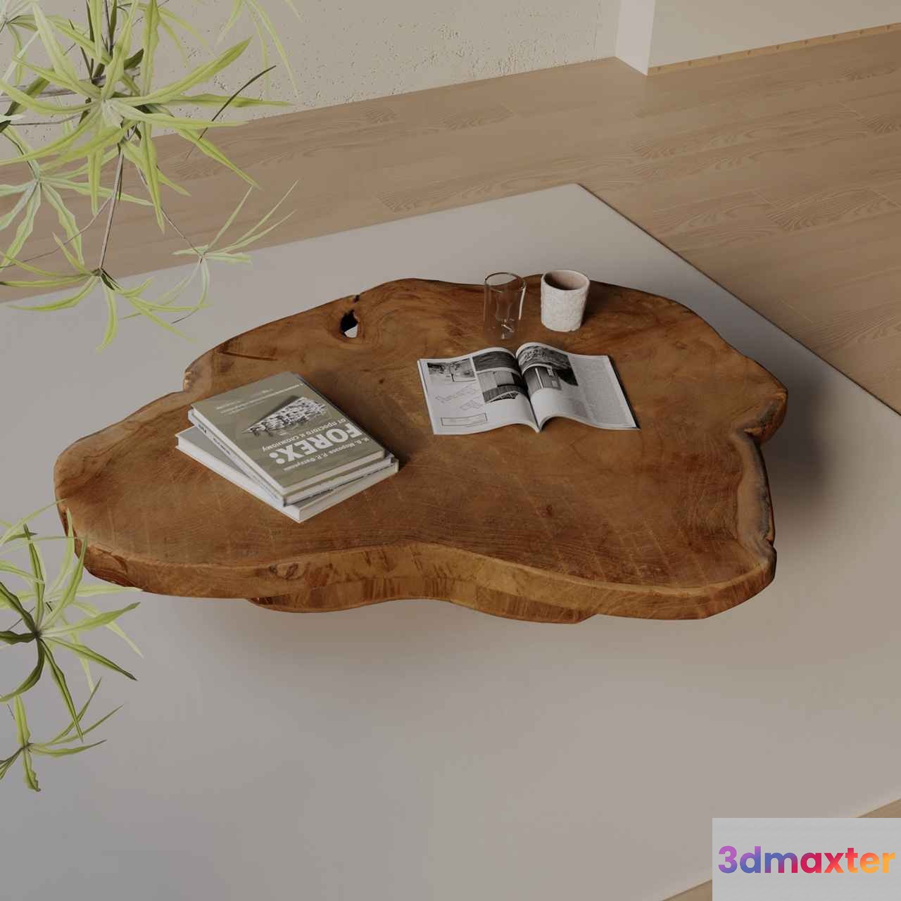 A Wooden Coffee Table 3D Model - 4059 - VRAY Render