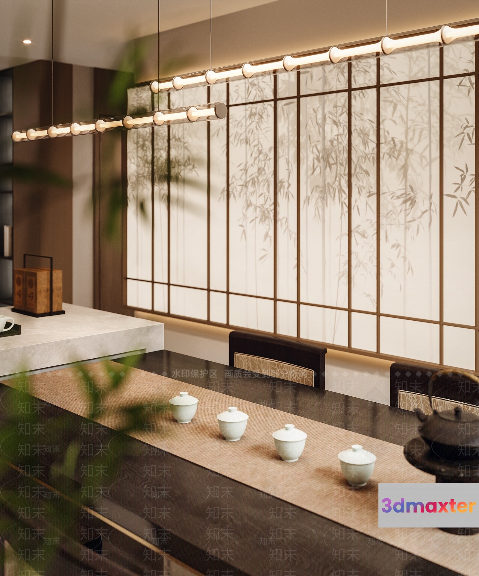 Traditional Japanese Dining Room 3D Model - 3848 - VRAY Render