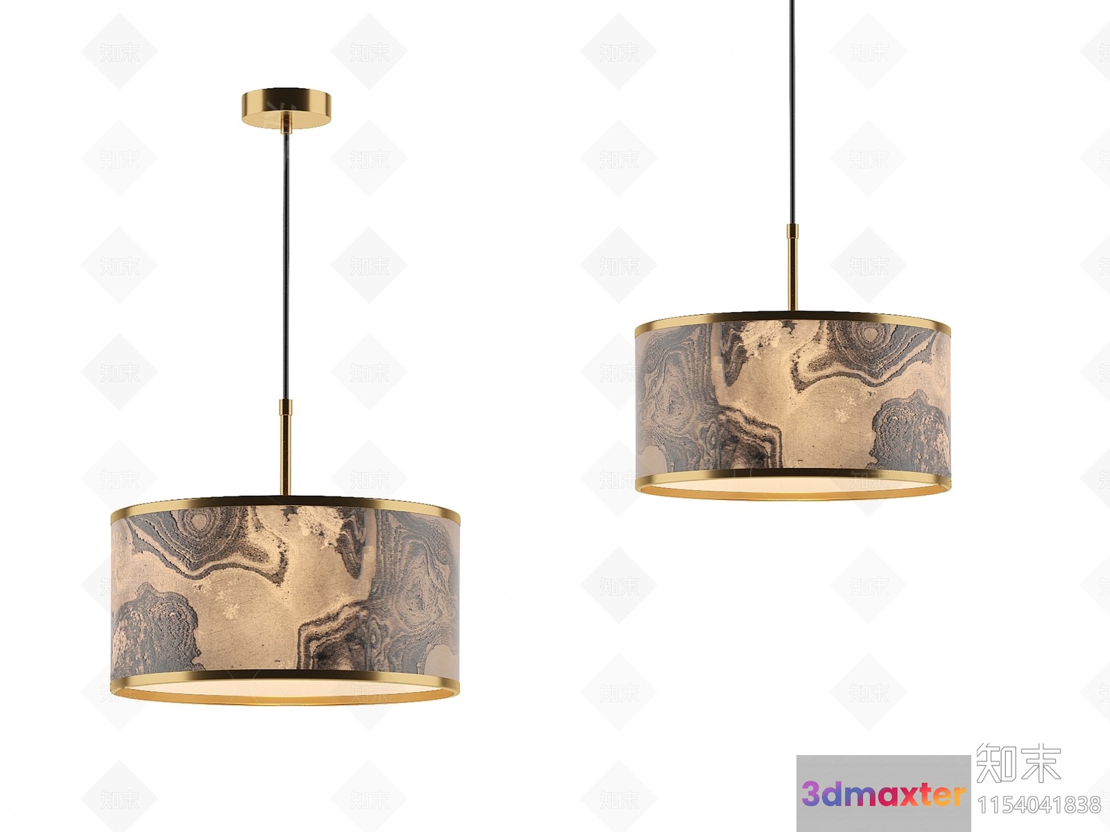Gold Light Fixture 3D Model - 15951 - VRAY Render
