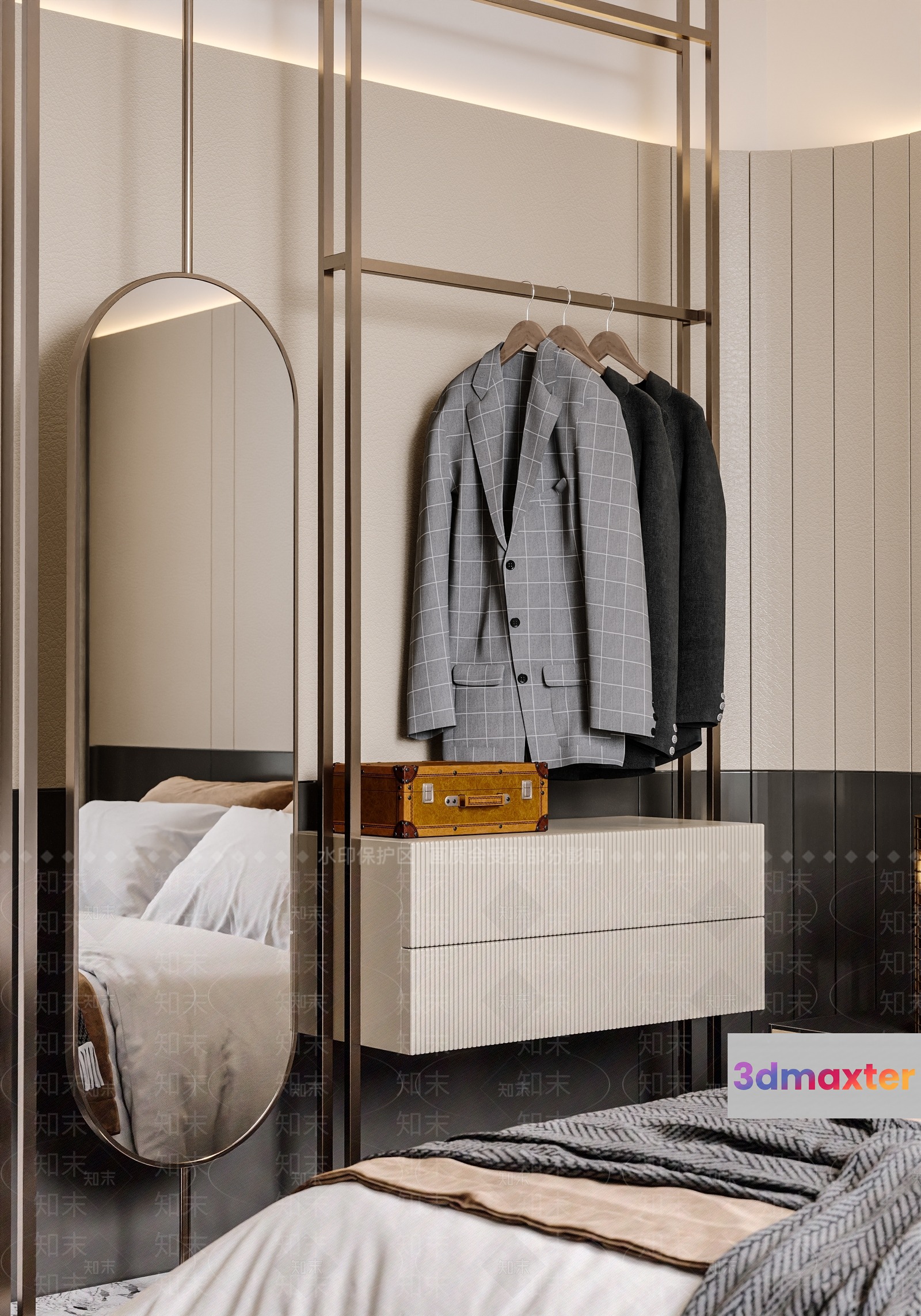 Cozy Modern Bedroom 3D Model - 16000 - VRAY Render
