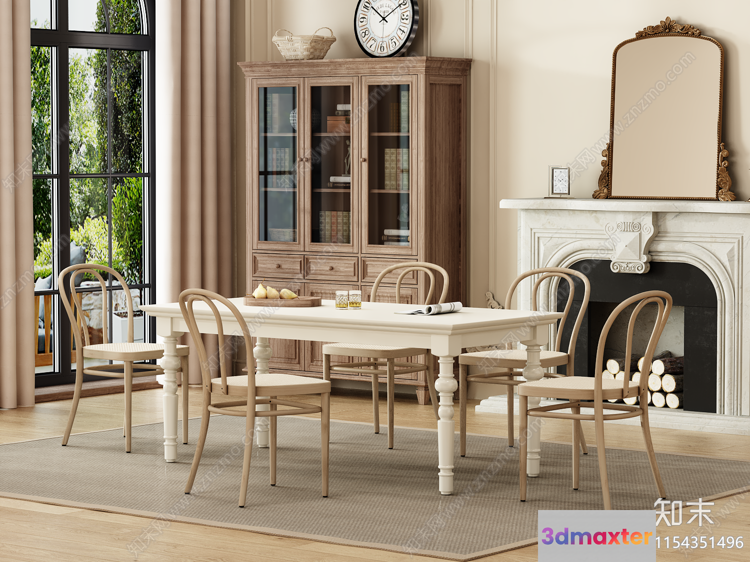 A Modern Dining Room 3D Model - 9033 - VRAY Render