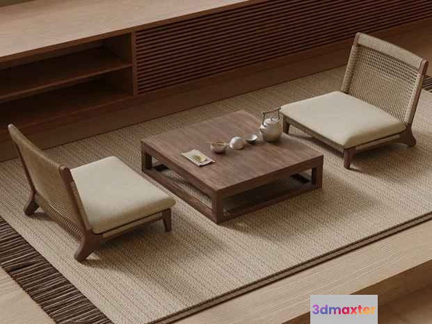 Simple Japanese Room 3D Model - 16541 - VRAY Render