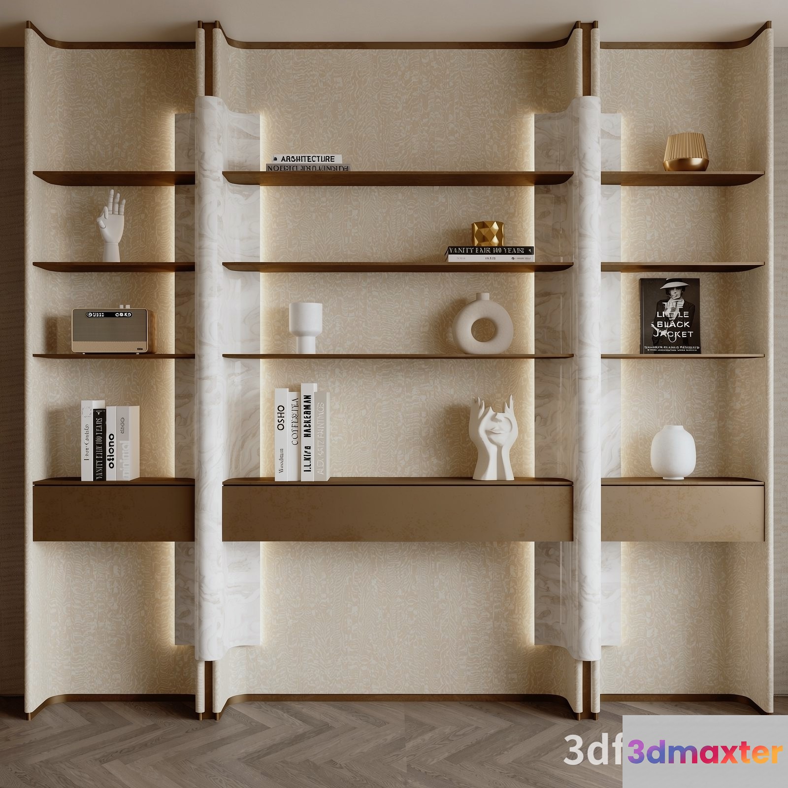 Modern Shelving Unit 3D Model - 23537 - VRAY Render
