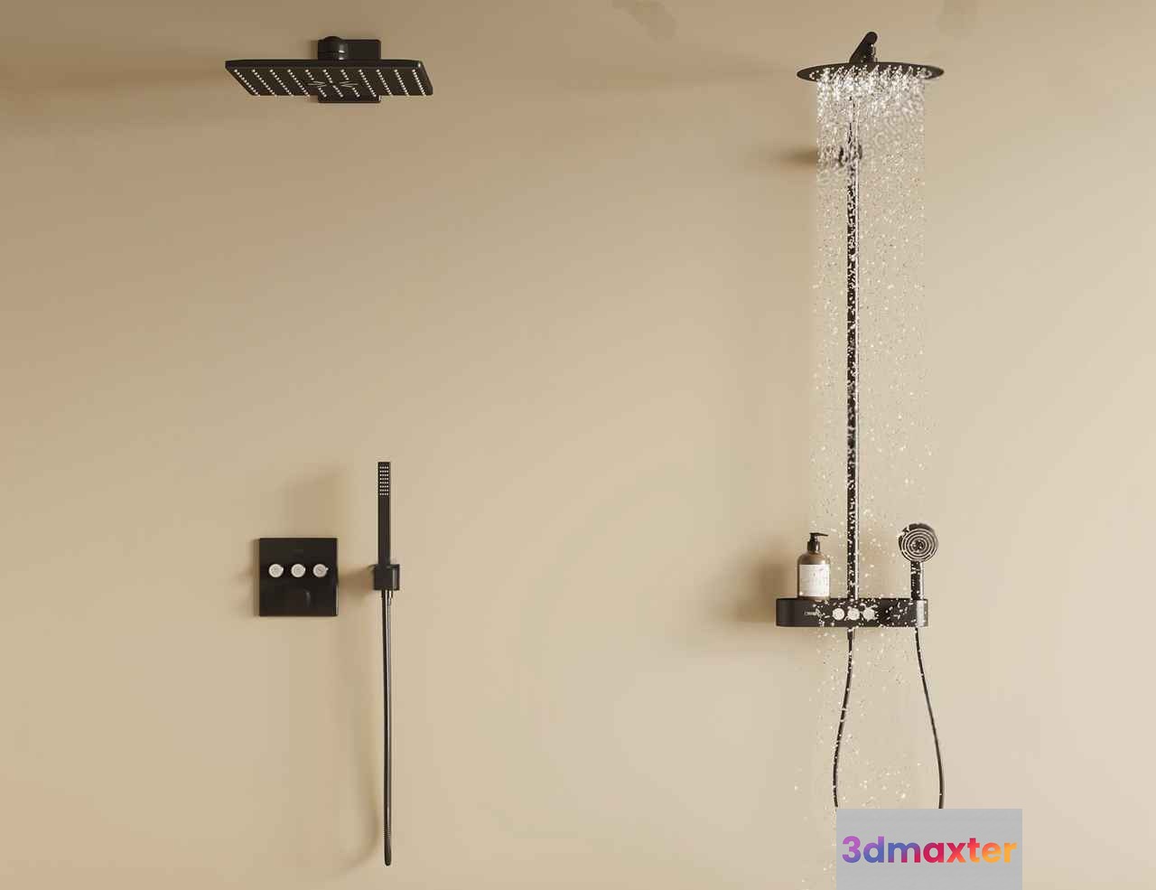 Modern Shower Fixture 3D Model - 9089 - VRAY Render