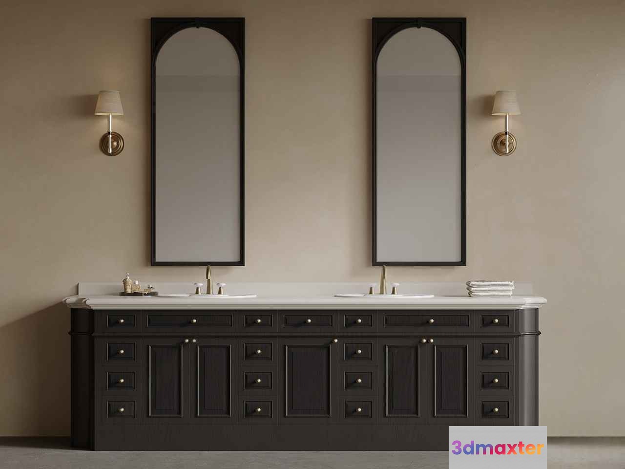 A Double Sink Vanity 3D Model - 19778 - VRAY Render