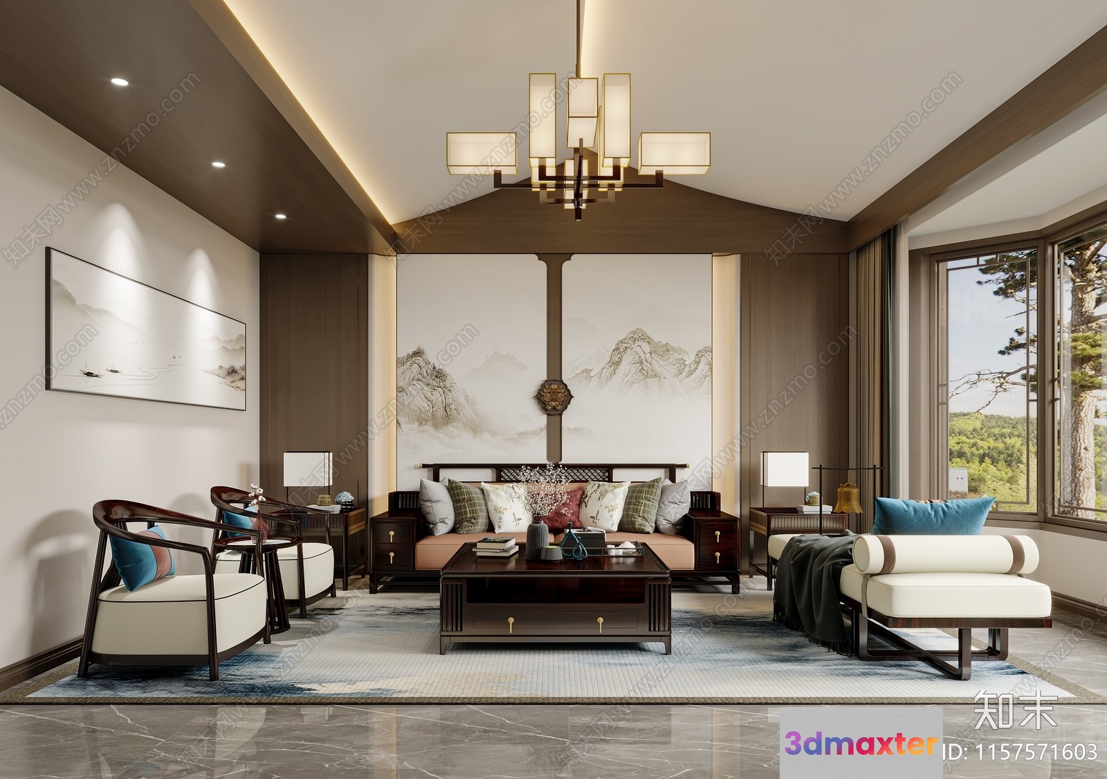 Modern Living Room 3D Model - 15738 - VRAY Render