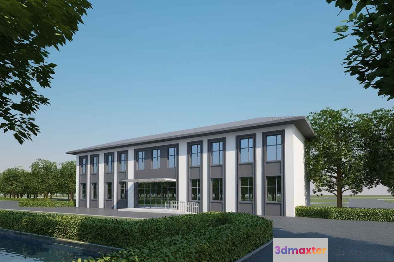 A Modern Office Building 3D Model - 5393 - VRAY Render