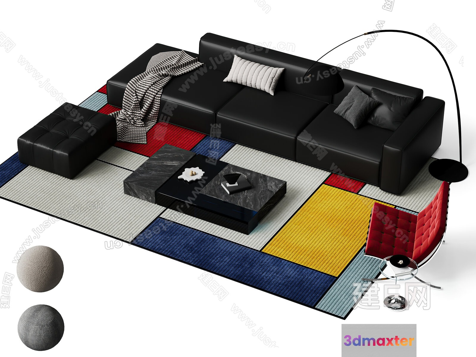 Modern Living Room 3D Model - 4650 - VRAY Render